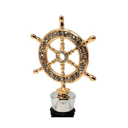 LS ARTS Ships Wheel Bling Bottle Stopper BS-530